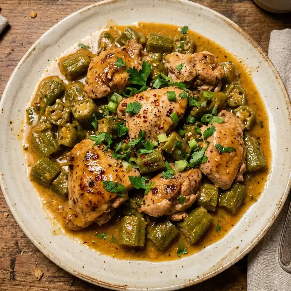Frango com quiabo cremoso