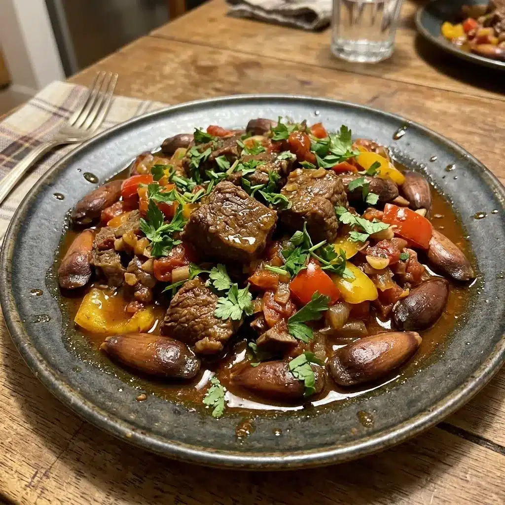 Entrevero com carne e pinhão