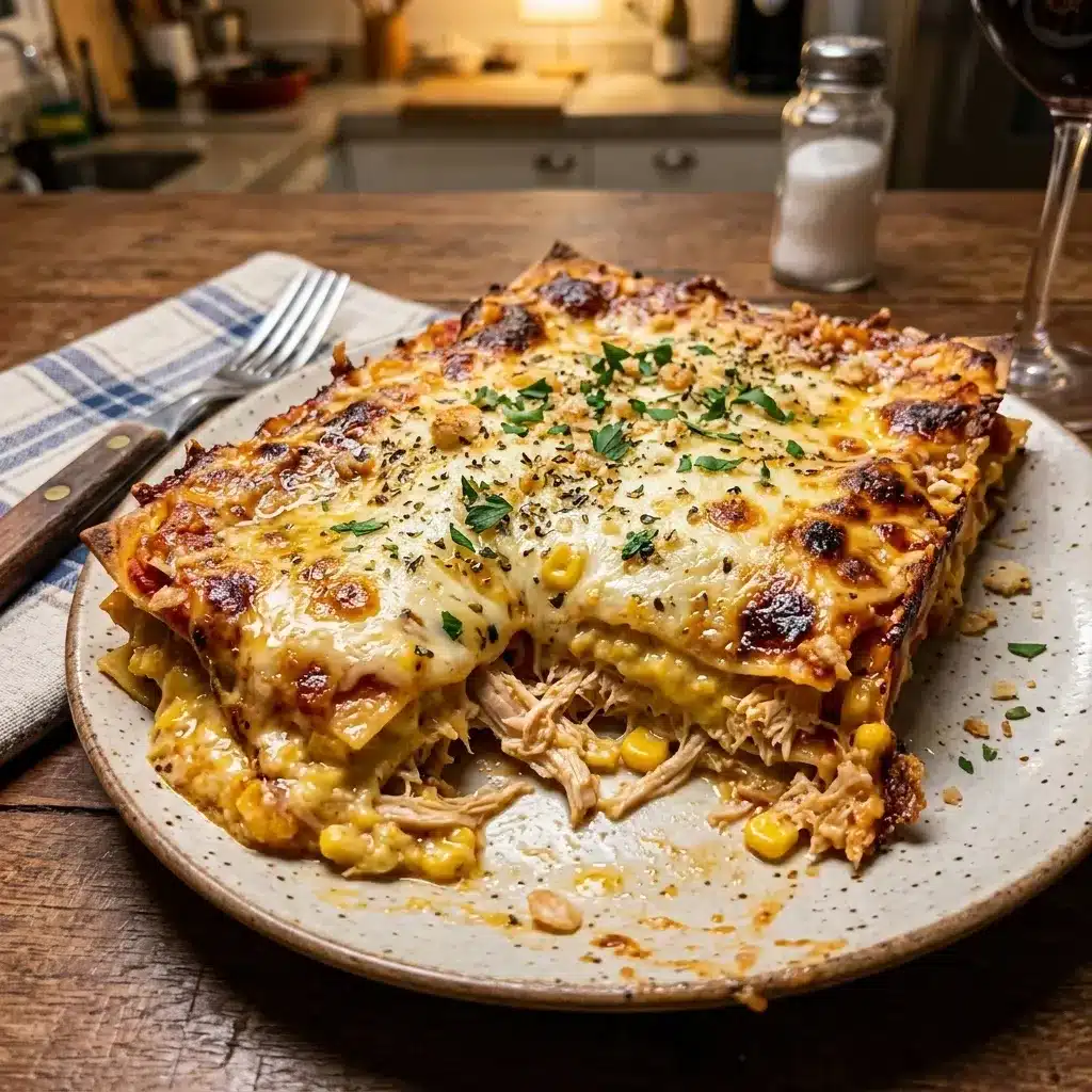 Lasanha de frango com creme de milho