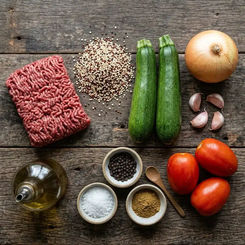 Marmita de Carne Moída com Quinoa e Abobrinha