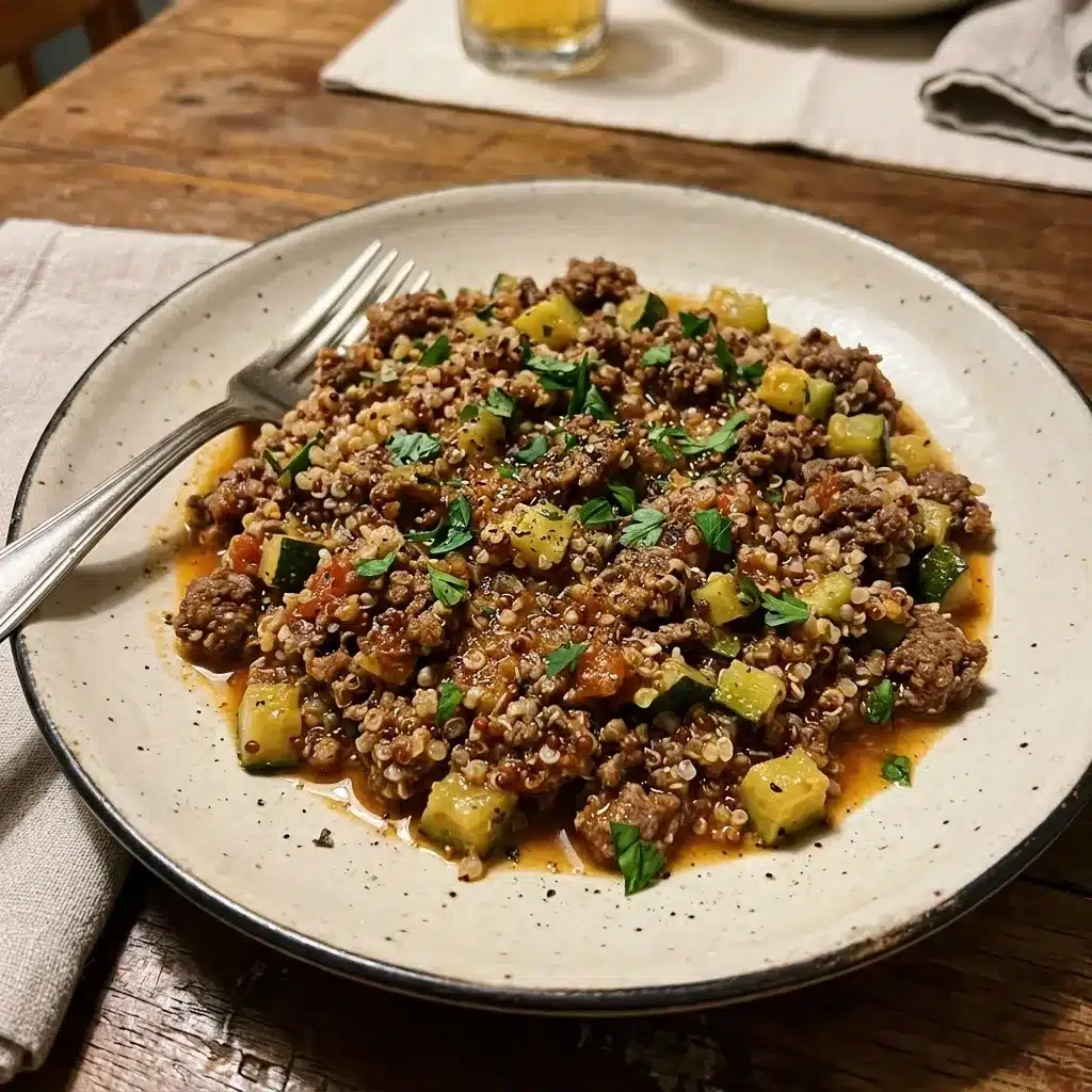 Marmita de Carne Moída com Quinoa e Abobrinha