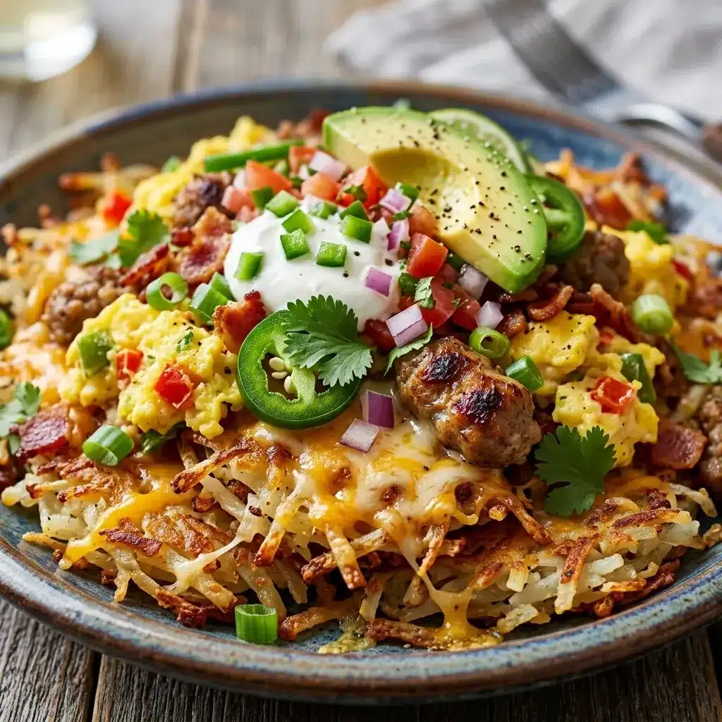 Nachos de café da manhã com batata ralada