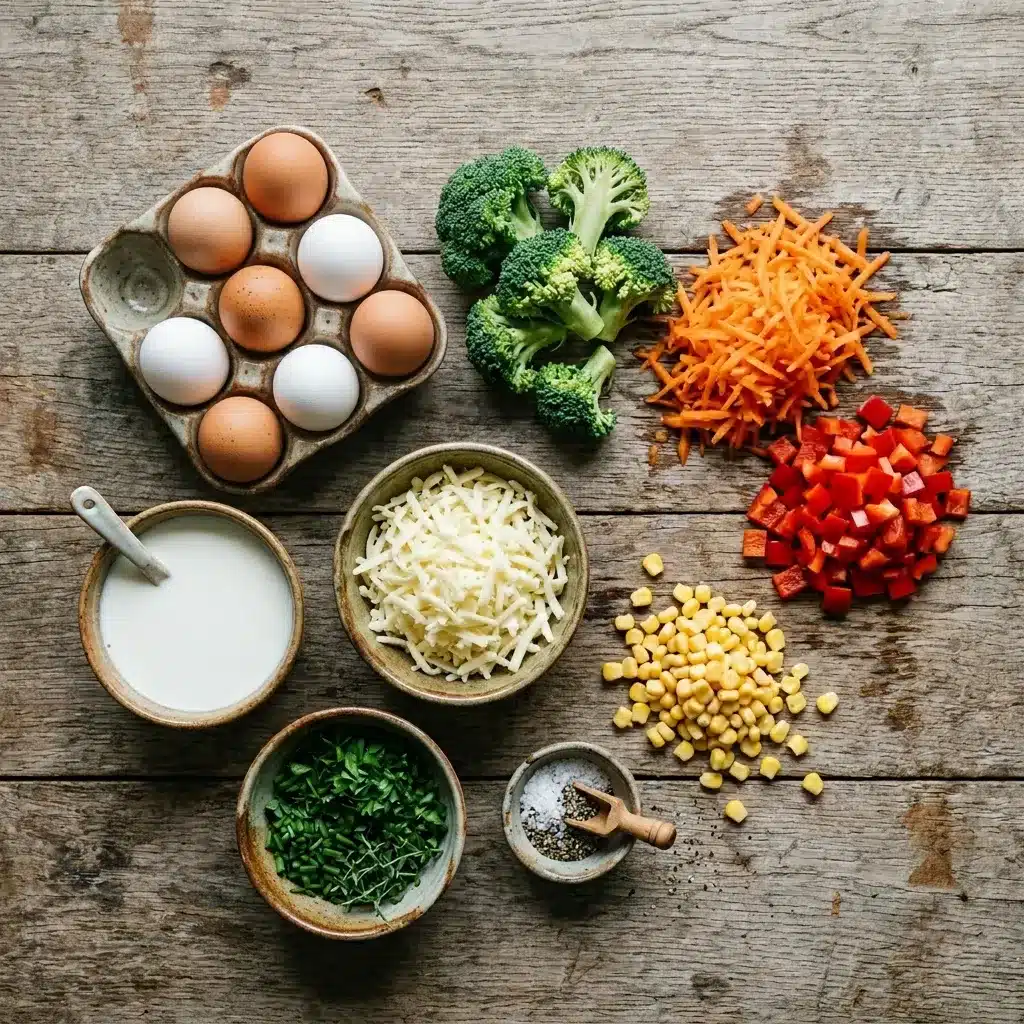 Omelete de forno com legumes da geladeira