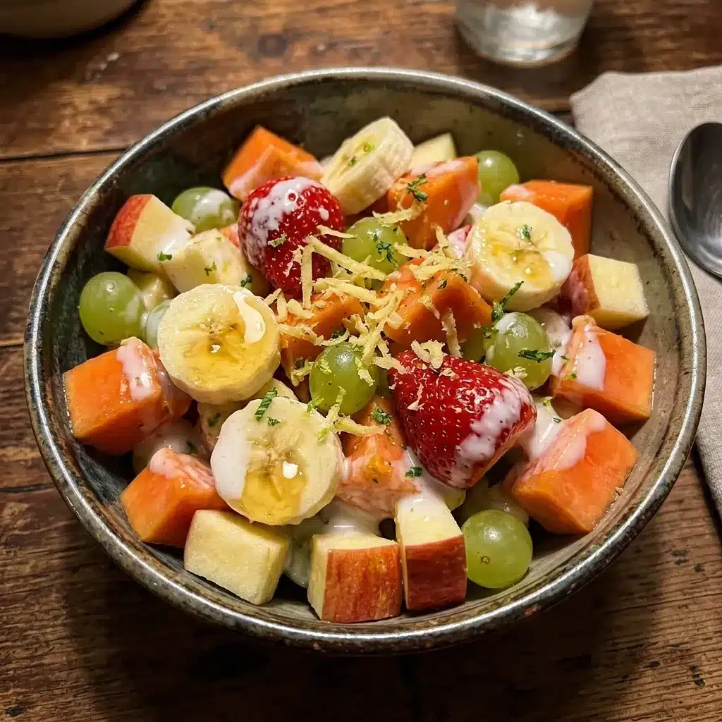 Salada de Frutas com Leite de Coco e Gengibre Ralado
