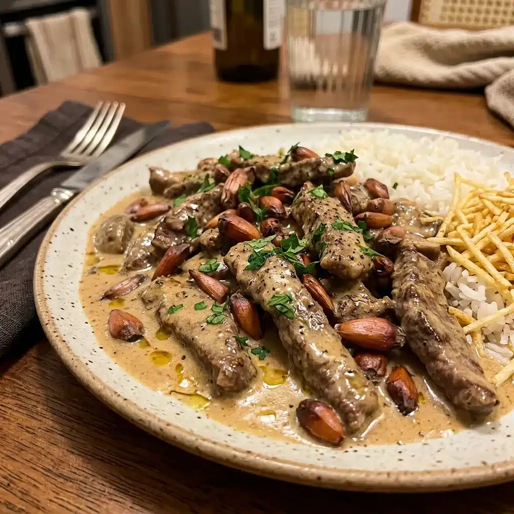 Strogonoff de Carne (Filé Mignon) com Pinhão