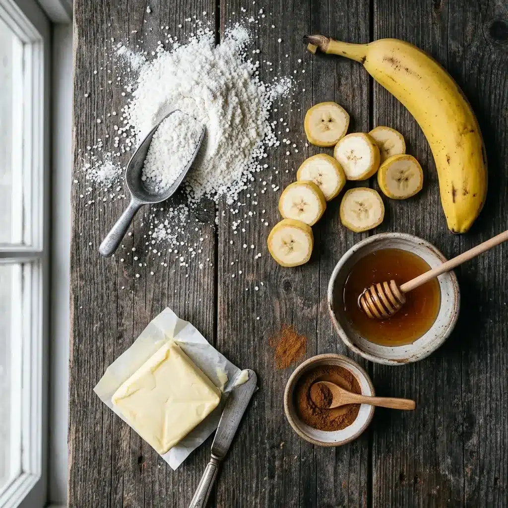 Tapioca recheada de banana com mel e canela