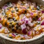 Vinagrete de Maracujá com Cebola Roxa (polpa do maracujá com os cubinhos de cebola)