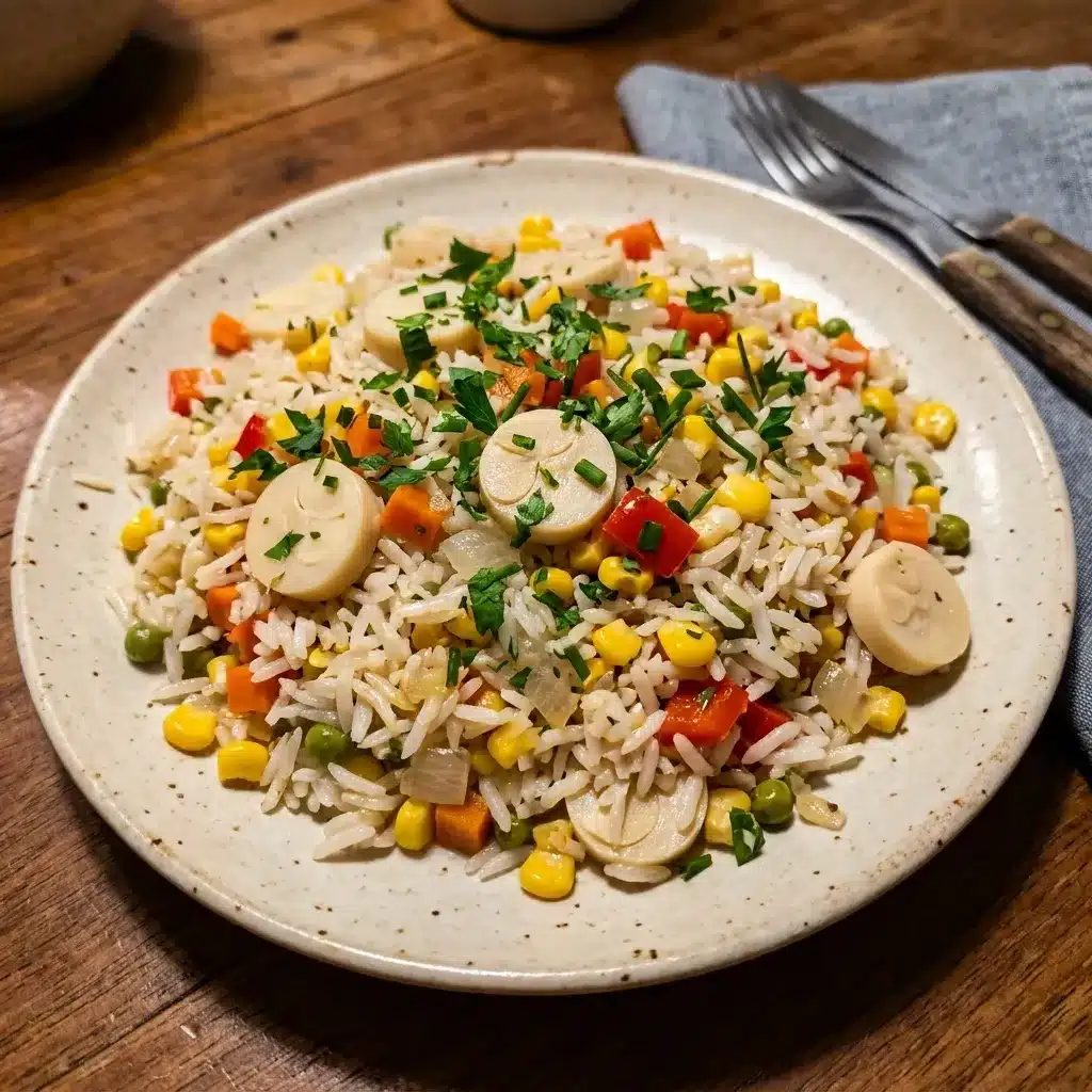 Arroz à Grega com Palmito e Milho Verde