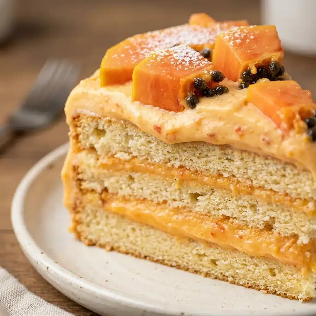 Bolo de creme de mamão