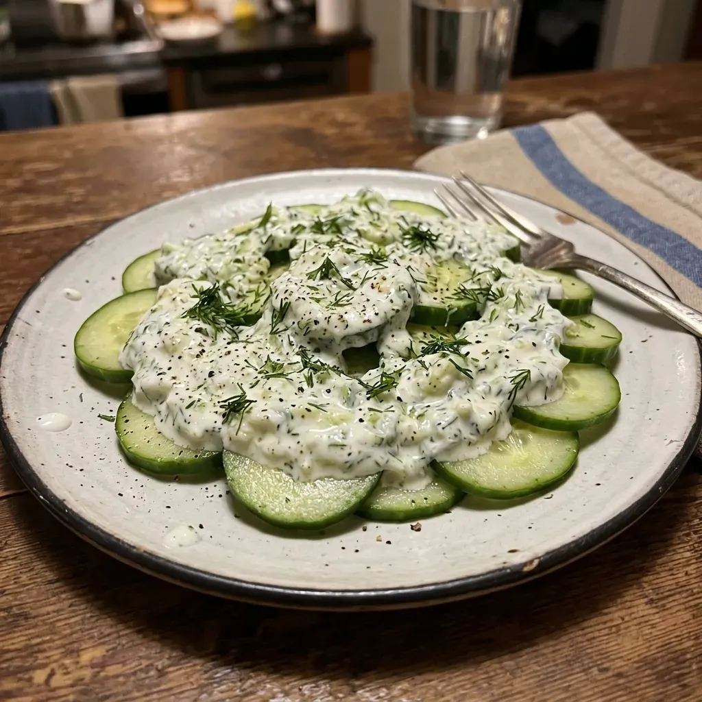 Fatias de pepino para tzatziki (3 ingredientes)