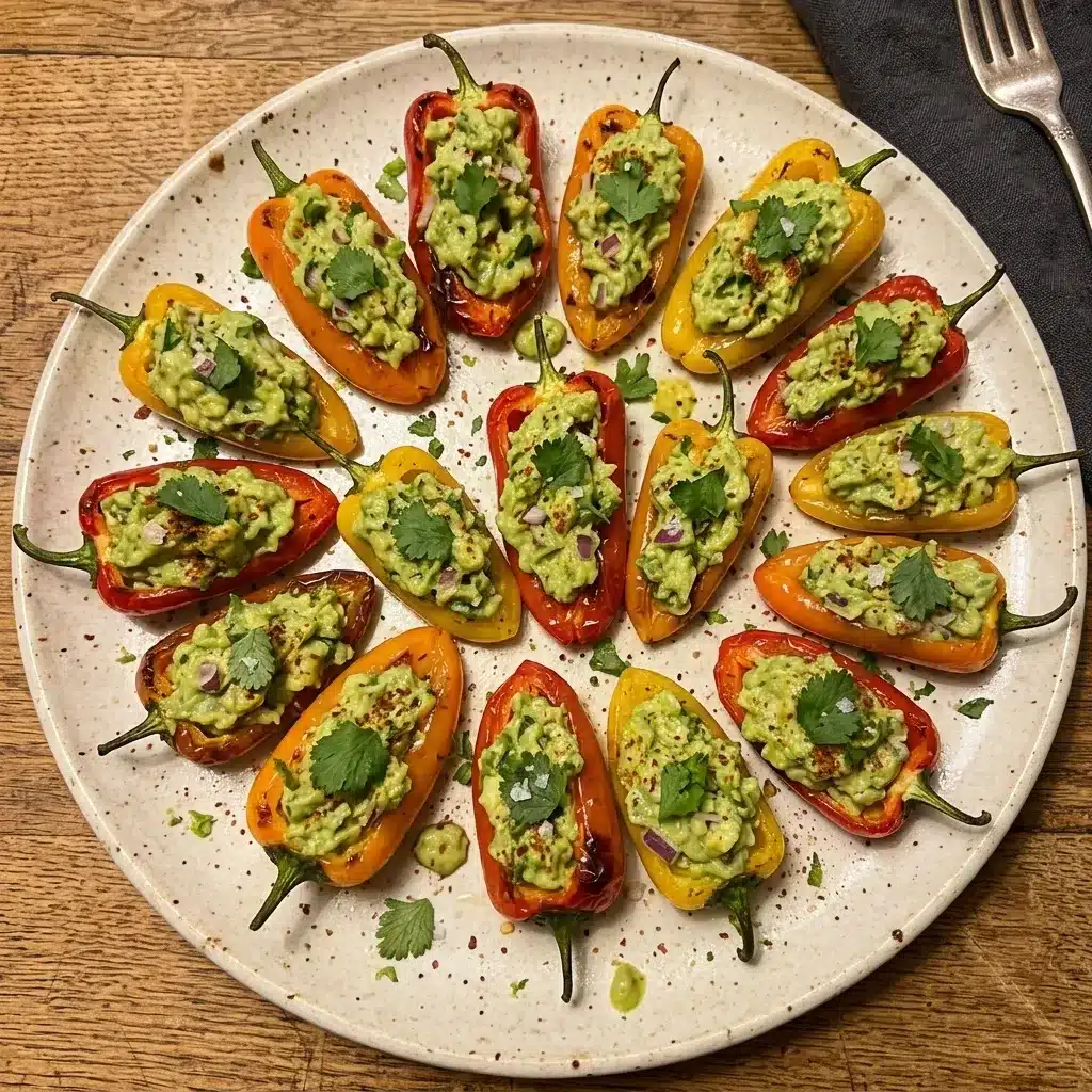 Mini pimentões recheados com guacamole em 10 min