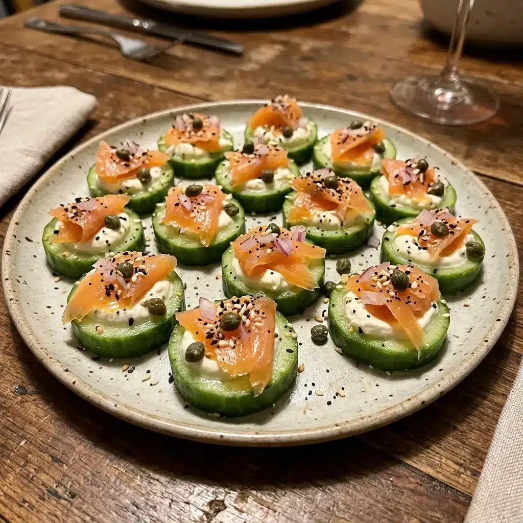 Mordidas de pepino com sabor de bagel