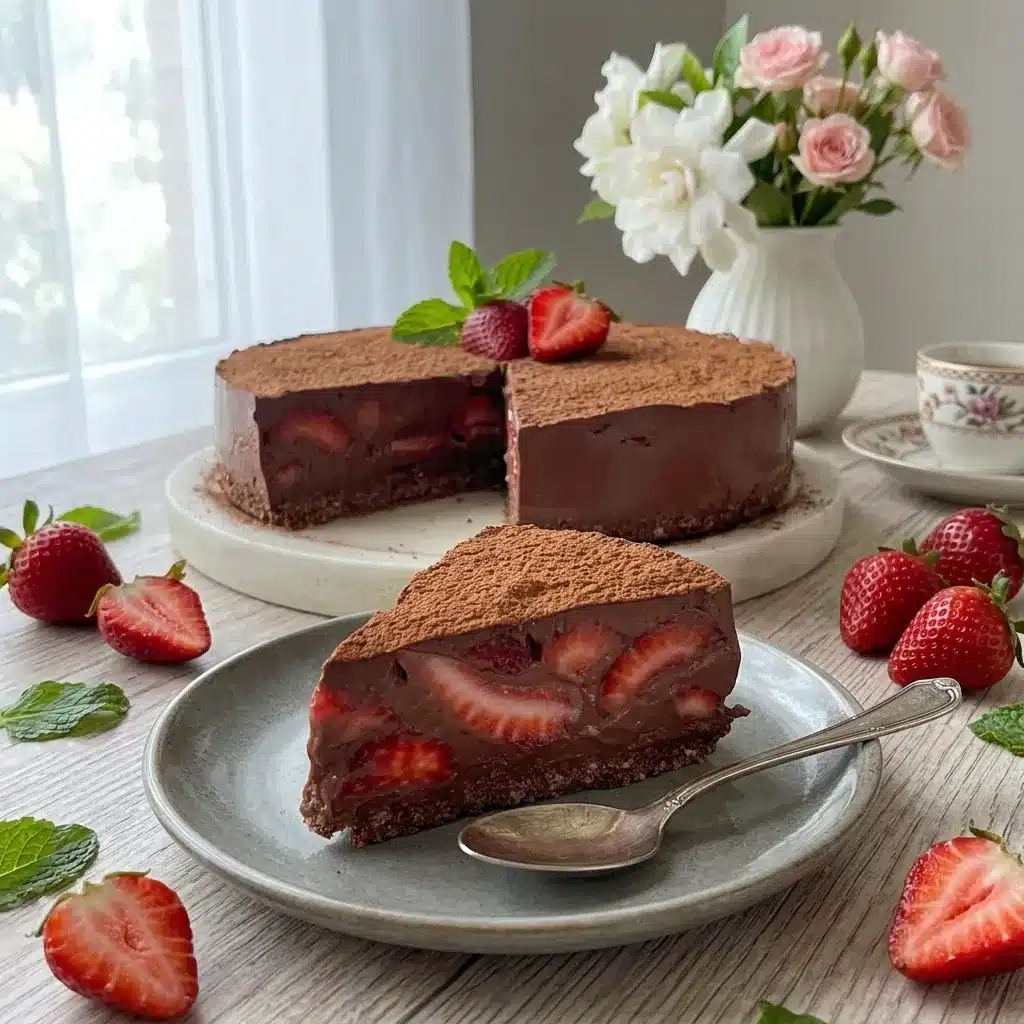 Pudim de Chocolate e Morangos Fit