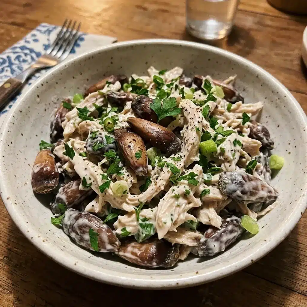 Salada de Pinhão com Frango Desfiado e Iogurte Natural