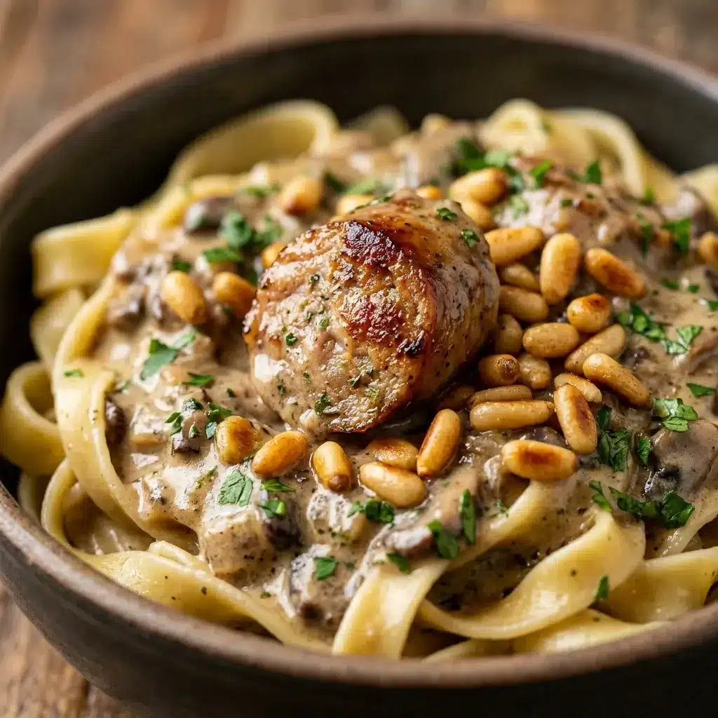 Strogonoff de Salsicha de Frango com Pinhão (versão infantil)
