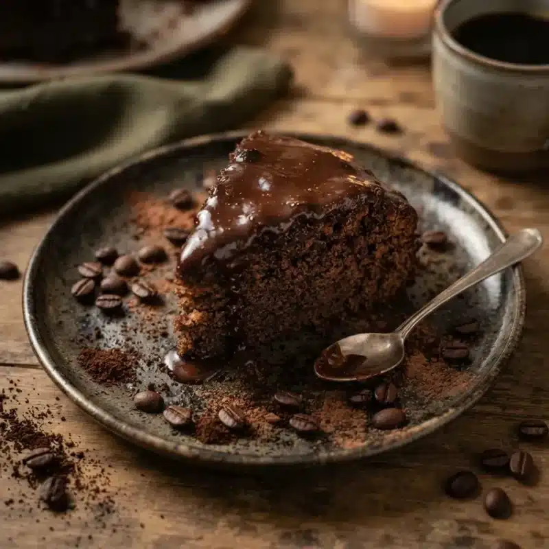 Bolo de café com chocolate