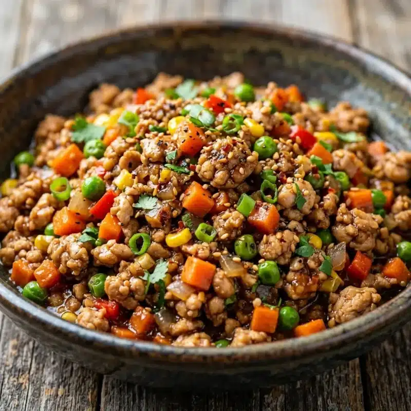 Frango picado com legumes