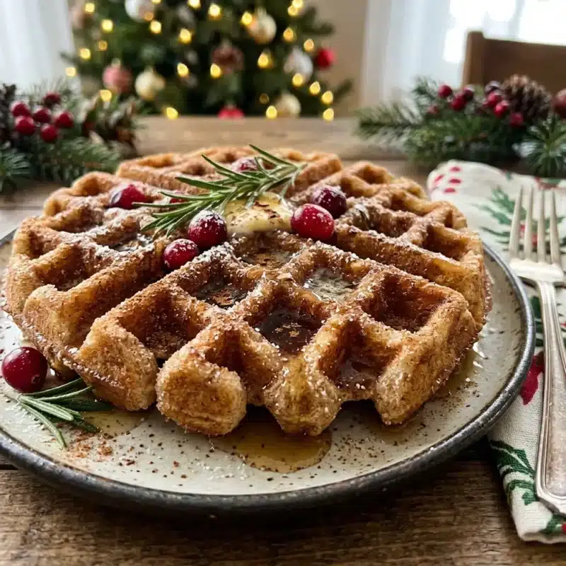 Waffle de Canela para o Natal