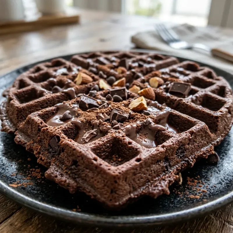 Waffle Proteico de Chocolate